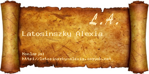 Latosinszky Alexia névjegykártya